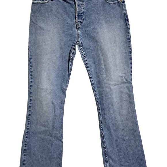 Y2K Levi Strauss Distressed Jeans Size 13 Button Fly Stretch Low Rise Slim Boot - Picture 2 of 14